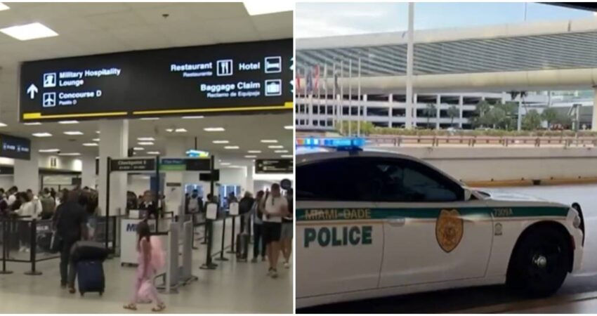 Autoridades arrestan a una mujer en aeropuerto de Miami despuรฉs de que esta declarara en el chequeo que portaba una bomba terminal de MIA-policรญa de Miami