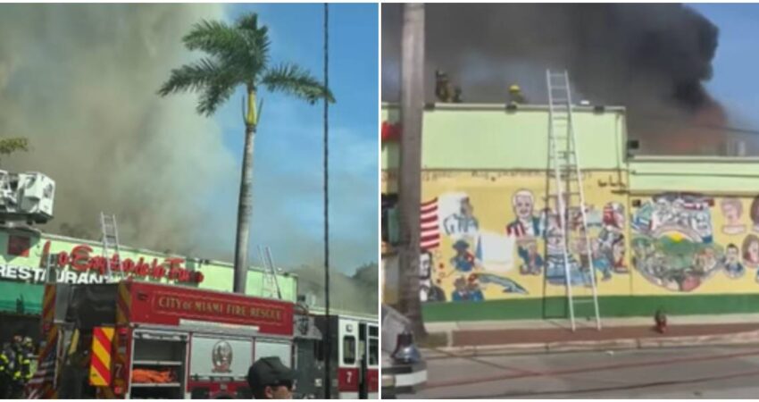Incendio de grandes proporciones provoca severos daños en emblemático restaurante La Esquina de la Fama en La Pequeña Habana Incendio en La Esquina de la Fama