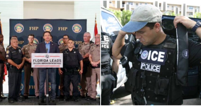 Ron DeSantis acusa a ICE de “robar” policías de Florida en medio de creciente tensión migratoria Ron DeSantis-ICE