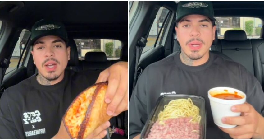 Influencer provoca un acalorado debate al probar pizza y espaguetis cubanos en Miami Tiktoker con comida cubana
