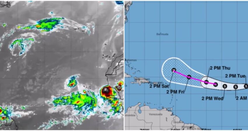 Tormenta tropical Erin continúa fortaleciéndose y podría convertirse en el primer huracán de la temporada Tormenta Tropical Erin (1)