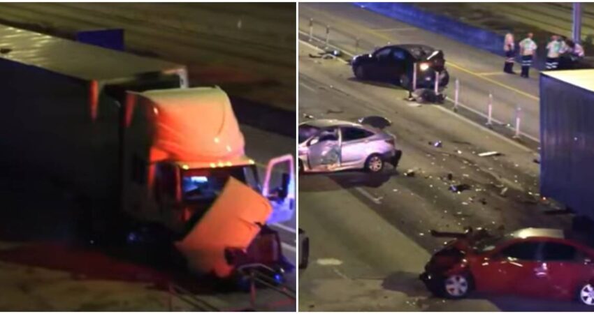 Accidente mรบltiple en la I-95 con mรกs de diez vehรญculos involucrados genera caos vial y movilizaciรณn de emergencia accidente en la I-95