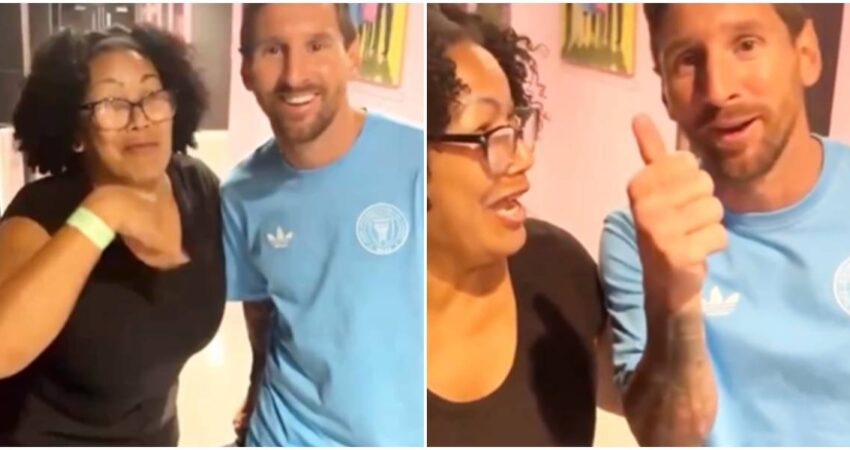 Casual encuentro de una cubana con Messi en EE.UU. se hizo viral en las redes sociales mujer cubana y Messi