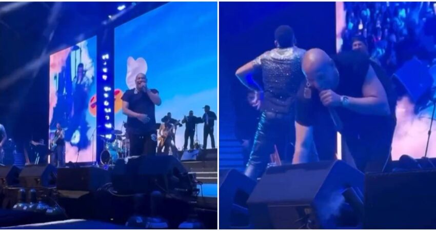 Alexander Delgado sufre caída en pleno escenario, pero se levanta entre aplausos y sigue el show en Florida Alexander Delgado en concierto