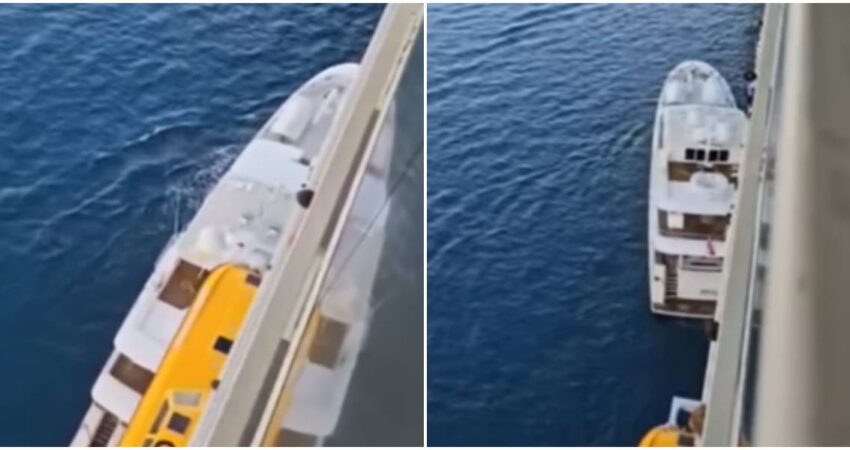 Yate de lujo valorado en millones de dólares colisiona con el crucero de Royal Caribbean Allure of the Seas Choque de yate con crucero