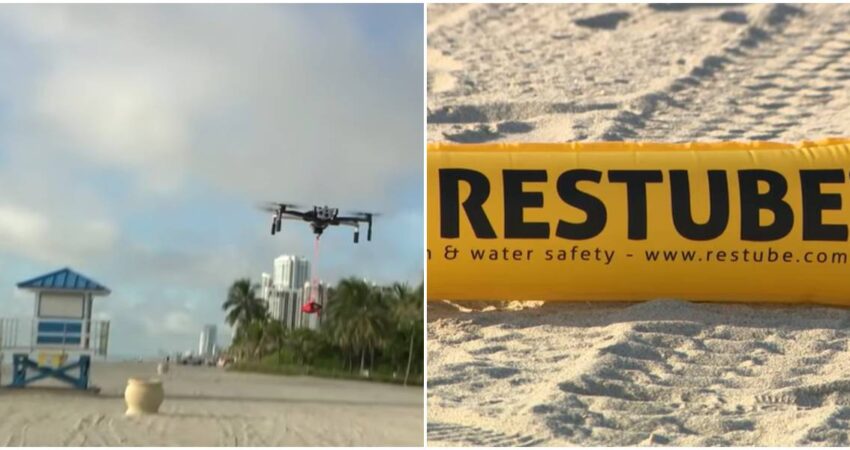 Hollywood Beach marca un precedente en Florida al incorporar drones a sus equipos de rescates Dron-salvavidas