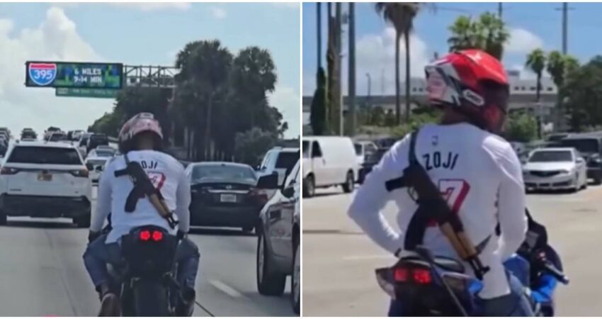 Un video sorprendente muestra a un hombre con un AK-47 en Miami, generando debate sobre las leyes de armas en Florida Hombre armado en Miami