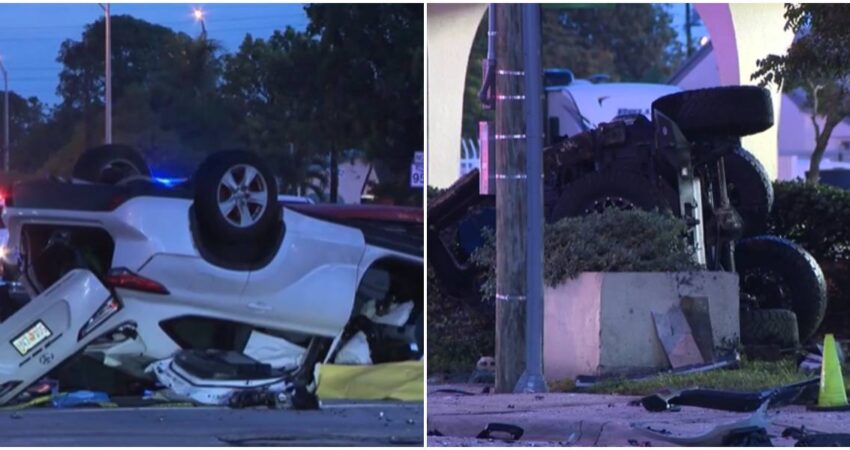 Tragedia en Hialeah: un muerto y tres autos destrozados en violento choque de madrugada accidente de trรกnsito en Hialeah