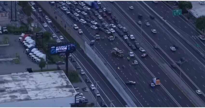 Una mujer fallece y un hombre resulta herido tras choque en la autopista Palmetto que obligó además a las autoridades a paralizar por completo el tráfico accidente de tránsito en Palmetto