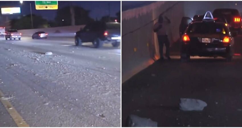 Caos en la autopista Dolphin: rocas caídas de un camión dañan varios vehículos en plena hora pico piedras en Autopista Dolphin