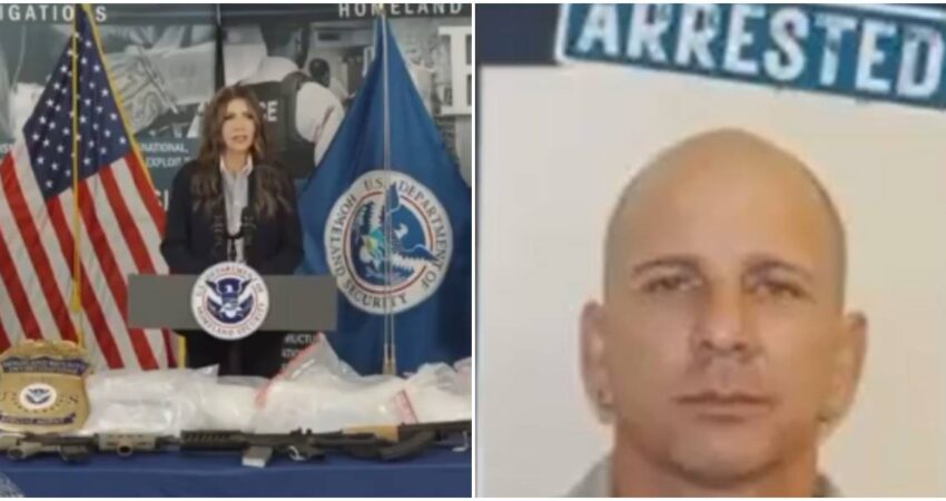Kristi Noem califica a cubano arrestado por ICE en Florida como "lo peor de lo peor" durante una conferencia sobre seguridad Kristi Noem-cubano arrestado