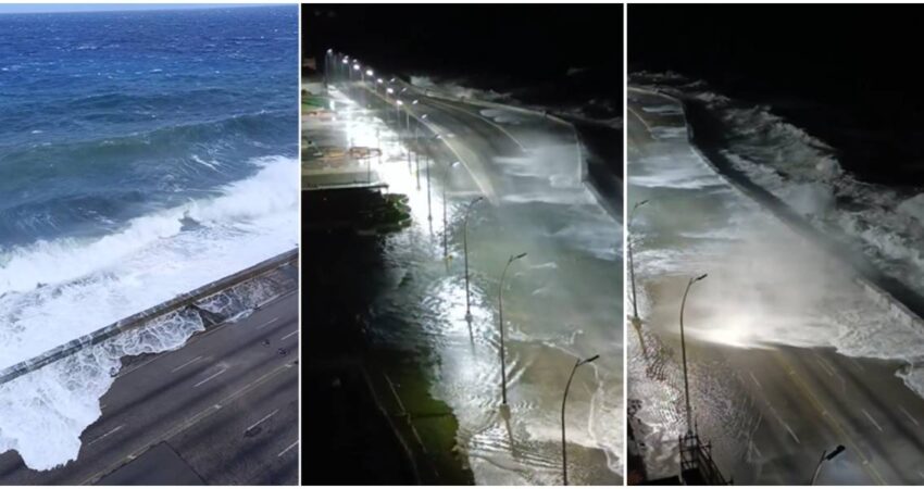 Invierno llega con fuerza: Cierran el malecón de La Habana y parte del Túnel ante penetraciones del mar Malecón de La Habana inundado