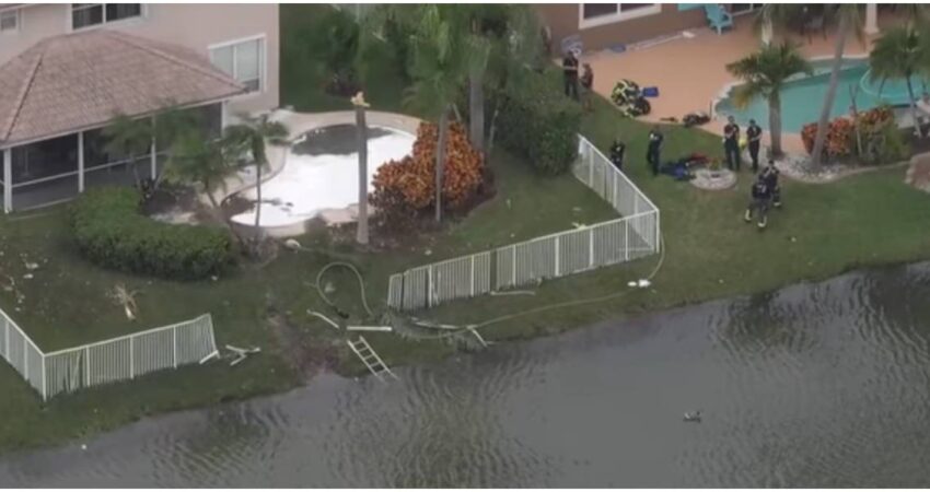 Vecinos en shock tras caída de avioneta en lago residencial de Coral Springs. No se reportan víctimas accidente aéreo
