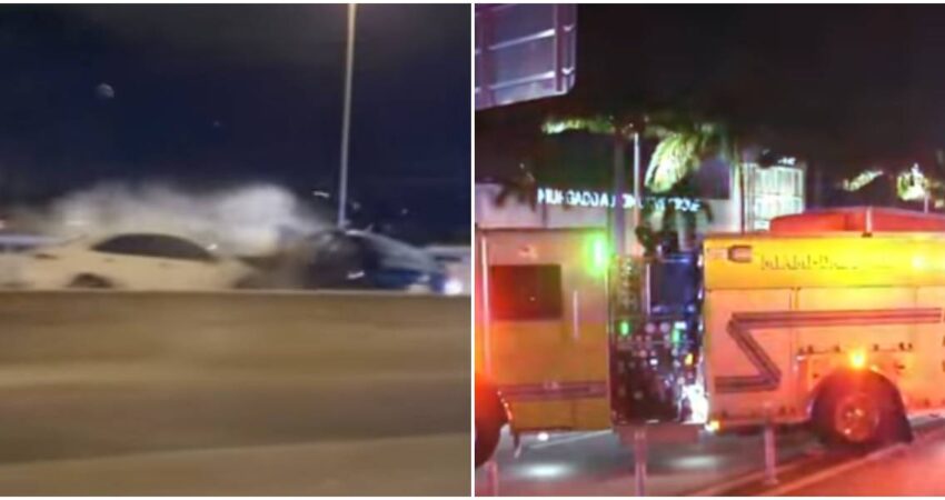 Conmoción en Miami: Dos fallecidos y dos hospitalizados graves tras aparatoso accidente en la Florida Turnpike accidente en la Turnpike-bomberos de Miami