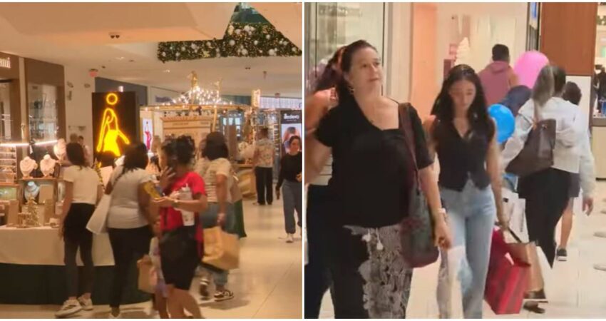 Espíritu navideño en marcha: aeropuertos y centros comerciales llenos en la antesala de Nochebuena Navidad en Miami
