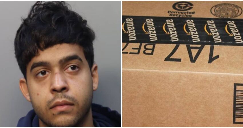 Repartidor cubano de Amazon es arrestado en Miami por robo de paquetes en plena temporada navideña cubano arrestado-paquete de Amazon