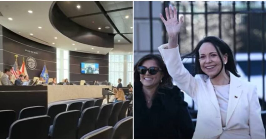 "María Corina Machado Way": Doral nombrará una avenida para homenajear a la líder opositora venezolana Consejo de Doral- María machado