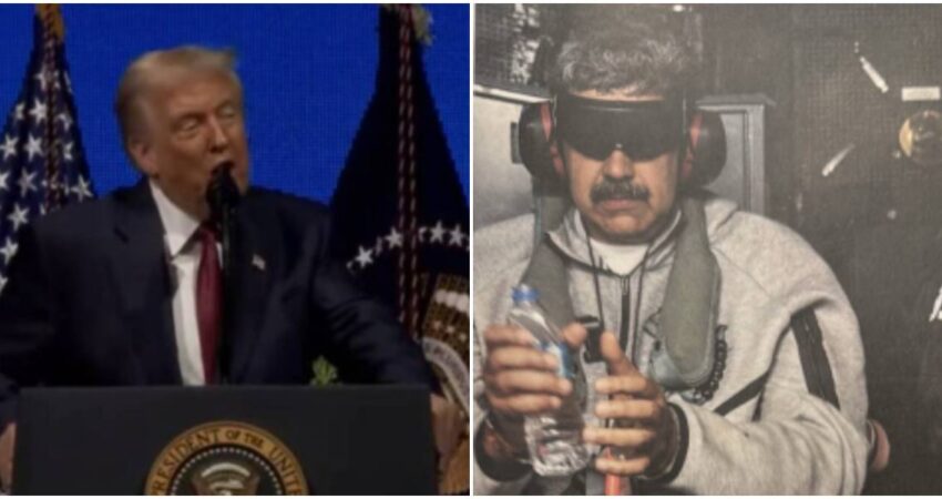 Donald Trump publica la primera imagen del arresto del dictador Nicolás Maduro tras "ataque a gran escala realizado en Venezuela Trump- Maduro
