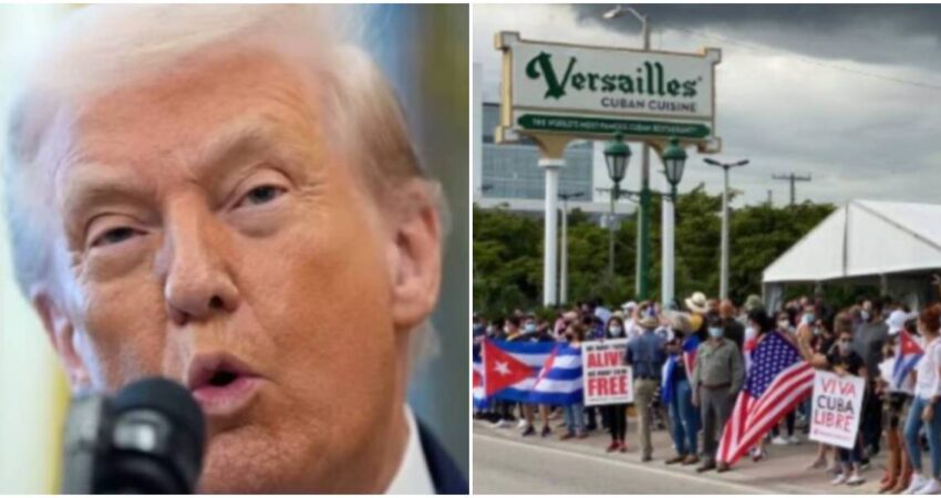 Trump afirma que “Cuba va a fallar” sin el petróleo de Venezuela y dice que quiere ayudar a los cubanos en EE.UU. Trump-cubanos en Miami
