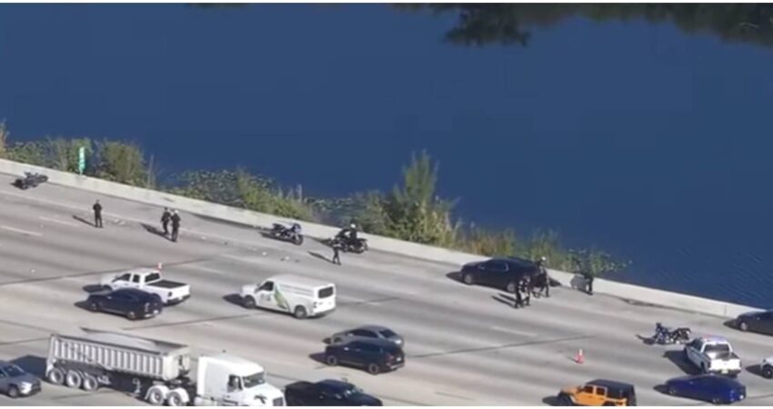 SUV embiste a motorizados de la Policรญa de Miami en la Dolphin Expressway y deja dos oficiales heridos atropello