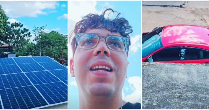 Joven autodeportado presume su vida en Cuba tras dejar EE. UU. y desata indignación en redes sociales: “Eso no es la Cuba que vive el cubano de a pie” paneles solares-joven cubano-auto