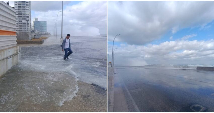 Frente frío golpea la capital: el mar entra en zonas bajas de La Habana y deja varias zonas bajo agua Inundaciones en La Habana (1)