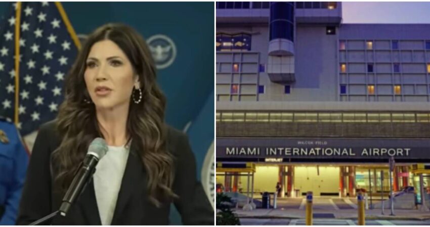 Miami entra en el plan nacional de seguridad aรฉrea con una inversiรณn de millones de dรณlares Noem-MIA