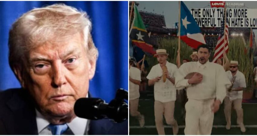 “Una bofetada para EE. UU.”: explosiva reacción de Trump al histórico show en español de Bad Bunny en el Super Bowl Trump- Bad Bunny