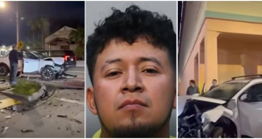 Viaje de terror en Miami: pasajero acosa a su conductora y provoca un accidente en La Pequeña Habana accidente en Miami-hombre preso