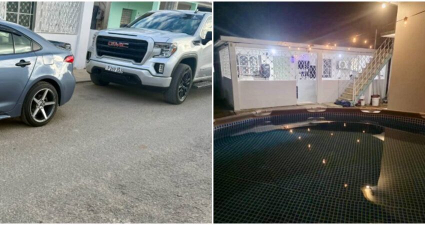 Cubano con I-220A presume vida de lujo en la isla y desata controversia al exponer la creciente desigualdad económica en Cuba Autos de lujo-casa con piscina