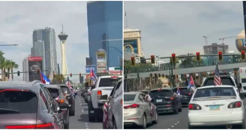 Cubanos toman Las Vegas: caravana masiva sacude calles con grito de libertad Caravana cubana