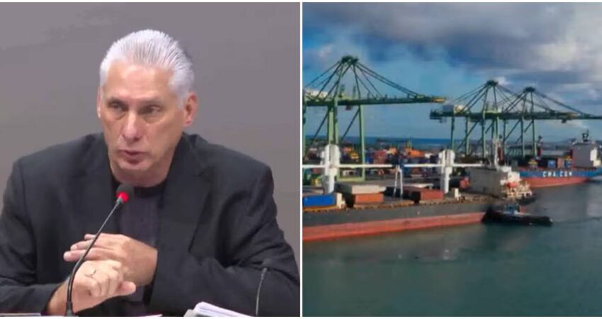 Díaz-Canel admite la gravedad de la crisis y pide transformar “de inmediato” el modelo económico del país Díaz-Canel-Puerto del Mariel