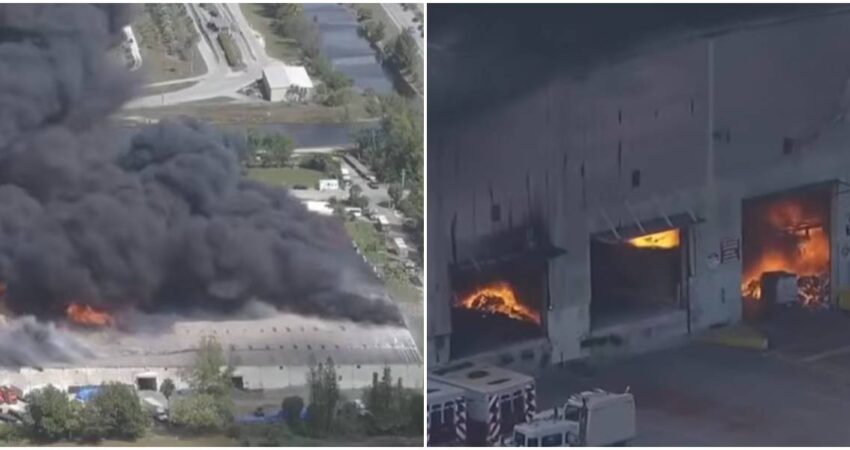 Impactante incendio en almacén de Miami-Dade mantiene en vilo a comunidades cercanas mientras los equipos de emergencia continúan las labores para extinguirlo Incendio en Miami-Dade (1)