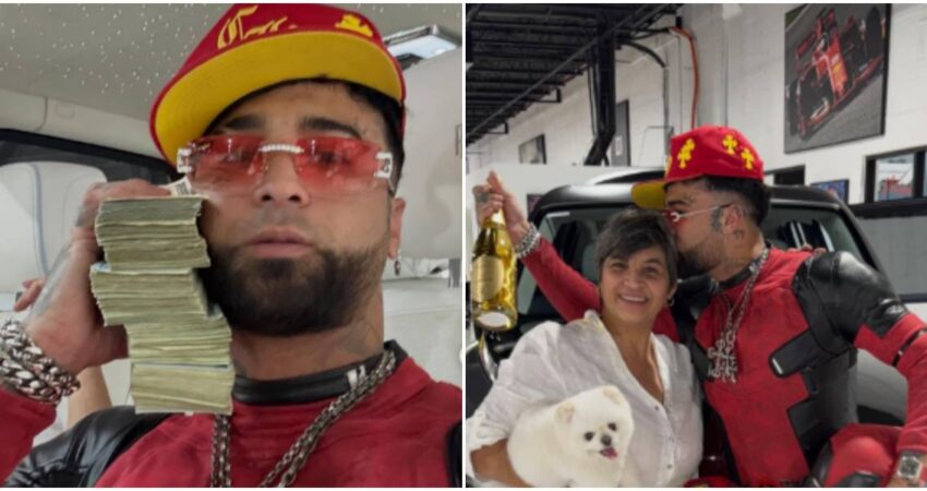 Lujoso regalo de Ovi a su madre que se vuelve viral, un Rolls-Royce valorado en más de $350 mil Ovi y su madre