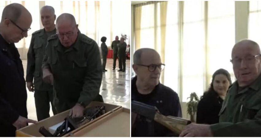 Silvio Rodríguez y ministro FAR