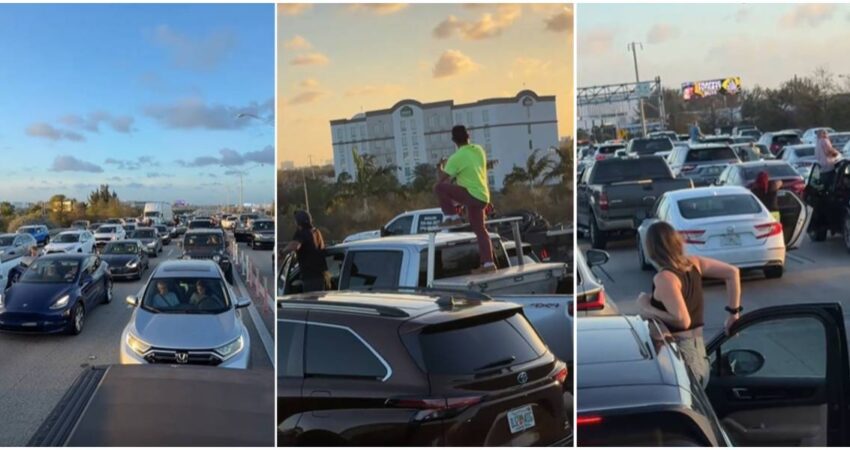 “¿Qué está pasando?”: conductores se bajan de sus autos en plena autopista Palmetto para entender que paralizó el tráfico congestión del tráfico