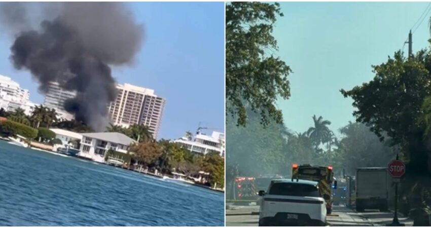 Llamas imparables: asรญ quedรณ destruida una mansiรณn de lujo en uno de los barrios mรกs ricos de Miami incendio en Miami (2)