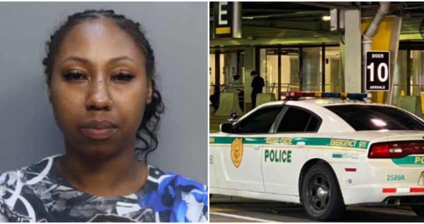 Pelea en pleno vuelo obliga a desviar avión a Miami: una pasajera termina arrestada tras agredir a otra a bordo mujer arrestada-policía de Miami (5)