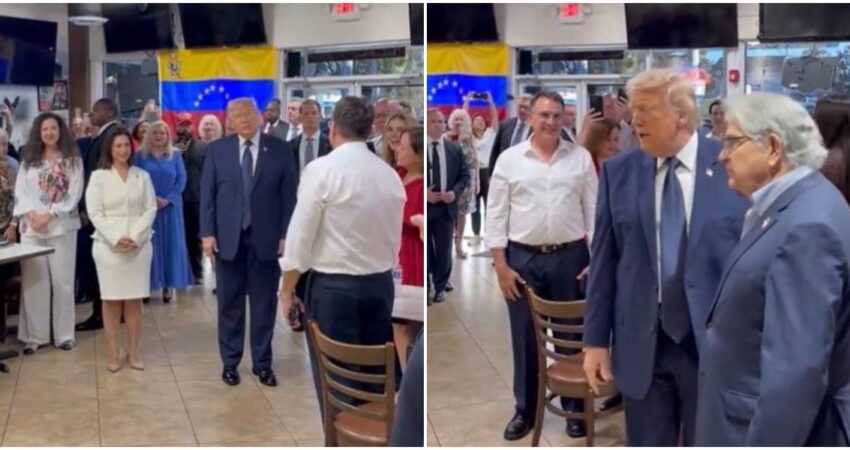 Trump visita el icónico restaurante venezolano El Arepazo en Doral y sorprende a los clientes trump-arepazo