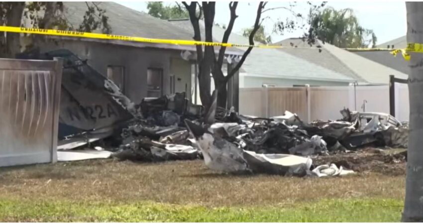 Entre humo y escombros: así fue el accidente aéreo que sacudió un vecindario en Florida en el que murió una persona accidente aéreo (2)