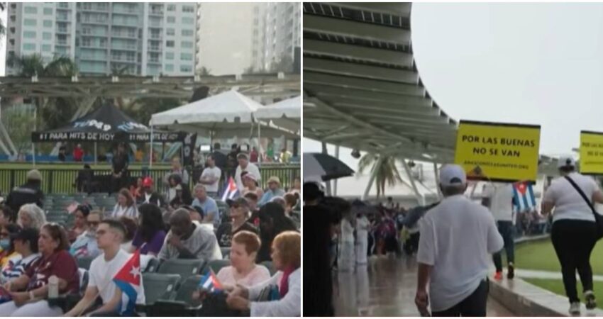 Entre oraciones y gritos de libertad: asรญ se viviรณ la vigilia en el Bayfront Park por la libertad de Cuba exilio cubano