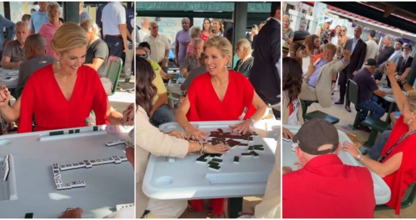 Reina Máxima de Países Bajos se acerca a la comunidad cubana con una simbólica partida de dominó en Miami reina Máxima