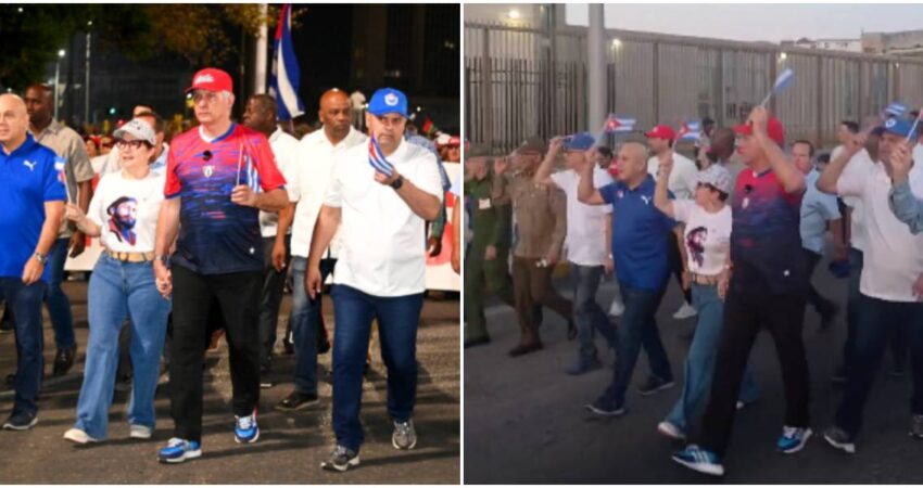 Cuando la imagen contradice el discurso: Díaz-Canel luce zapatillas de más de mil dólares durante acto por el primero de Mayo Díaz-Canel en el Primero de Mayo