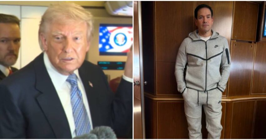 Trump elogió a Marco Rubio tras aparecer con el mismo outfit que tenía Maduro cuando lo arrestaron: "Creo que se veía muy bien" Donald Trump-Marco Rubio (2)