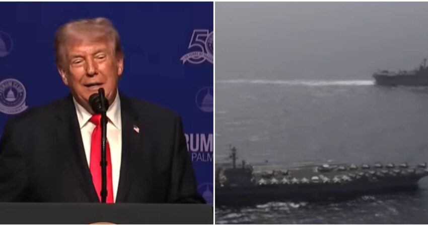 Contundente declaración de Trump sobre la libertad de Cuba en medio de tensiones: "Sería un honor intervenir" Donald Trump-portaaviones