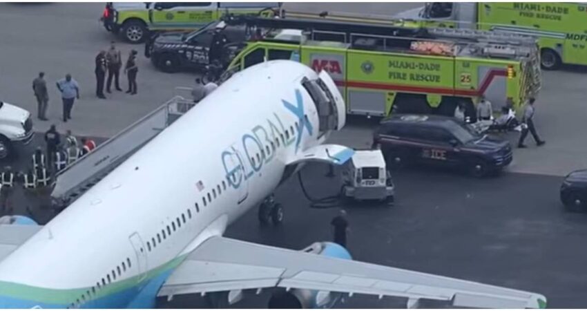 Emergencia en aeropuerto de Miami-Dade: cuatro pasajeros necesitaron atención médica tras fallas en el aire acondicionado en avión de GlobalX GlobalX