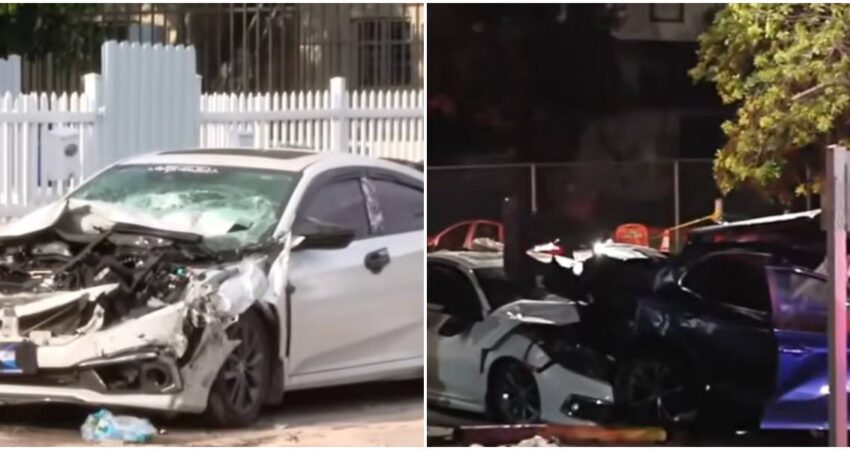 Conmoción en la Pequeña Habana por trágico accidente de tránsito que dejó un conductor fallecido: “Fue bastante aterrador porque fue muy fuerte" autos chocados