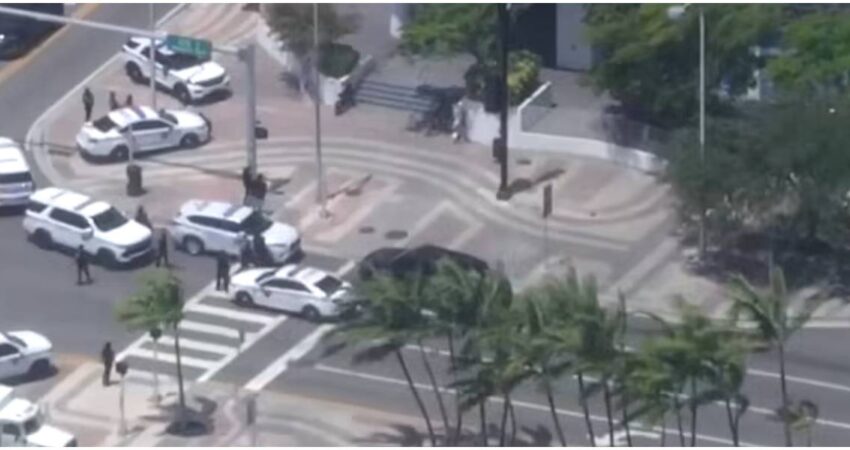 Violencia en el corazón de Miami: detectives intentan esclarecer un hecho en el que apuñalaron a una mujer en el rostro despliegue policial en Miami (1)