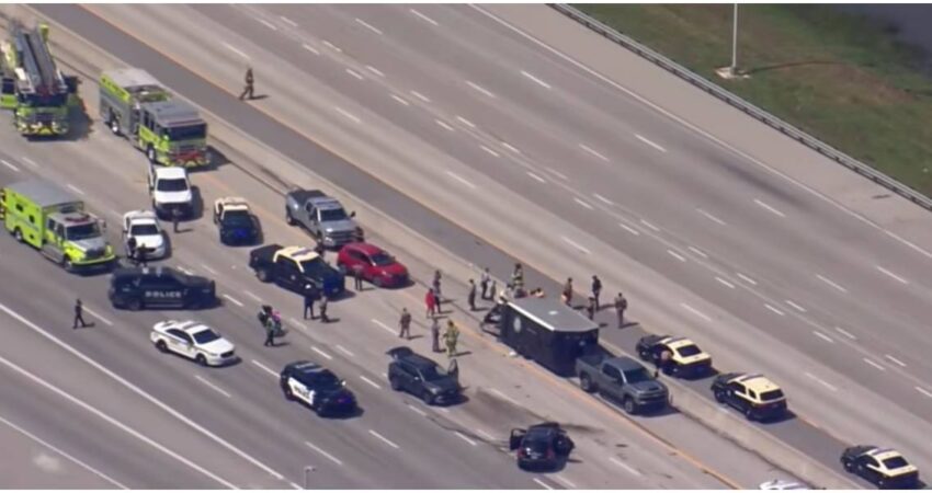 Patrulla de la FHP queda destruida tras brutal accidente en la Turnpike de Florida: hay dos heridos graves Accidente en Turnpike de Florida
