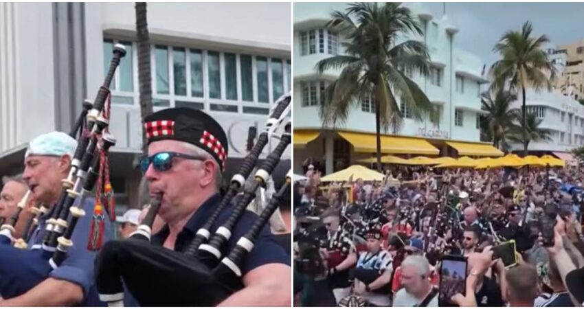 Miami se tiñe de azul: miles de escoceses toman la ciudad antes del duelo ante Brasil Escoceses en Miami